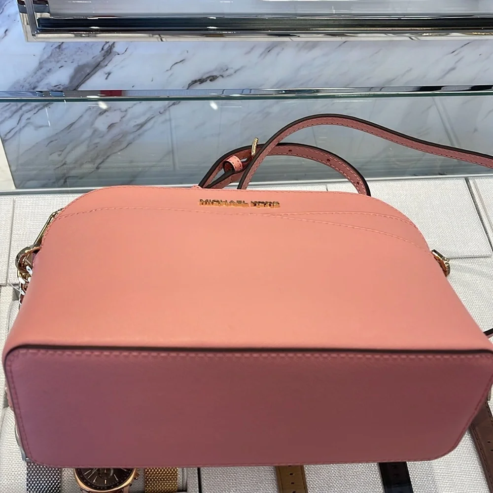 MICHAEL KORS  Jet Set Travel Medium Dome Crossbody Bag XCROSS XBODY Primrose NWT